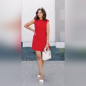 Abercrombie & Fitch Vibrant Red Mini  Linen Shell Dress. Never Worn NWOT Size XS